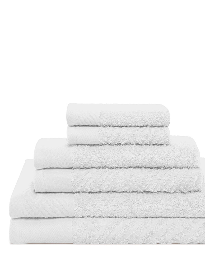 Superior Basketweave Jacquard And Solid 6pc Towel Set