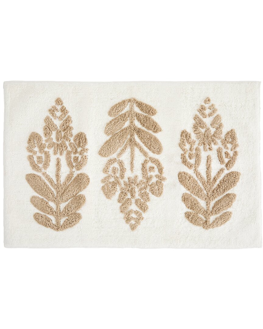 Home Collection Cotton Bath Mat In Folk Leaves