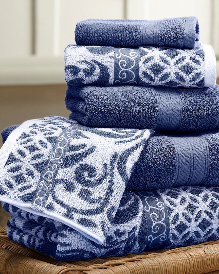 Modern Threads 6pc Reversible Trellis Yarn Dyed Jacquard Towel Set
