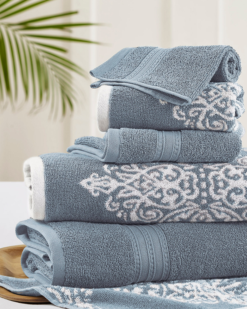 Modern Threads 6pc Reversible Yarn Dyed Artesia Jacquard Towel Set