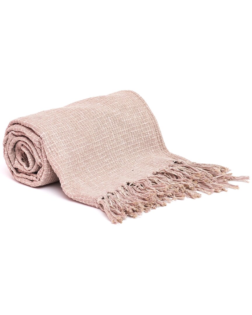 Harkaari Square Stitch Pattern Throw With Fridge Ends In Pink