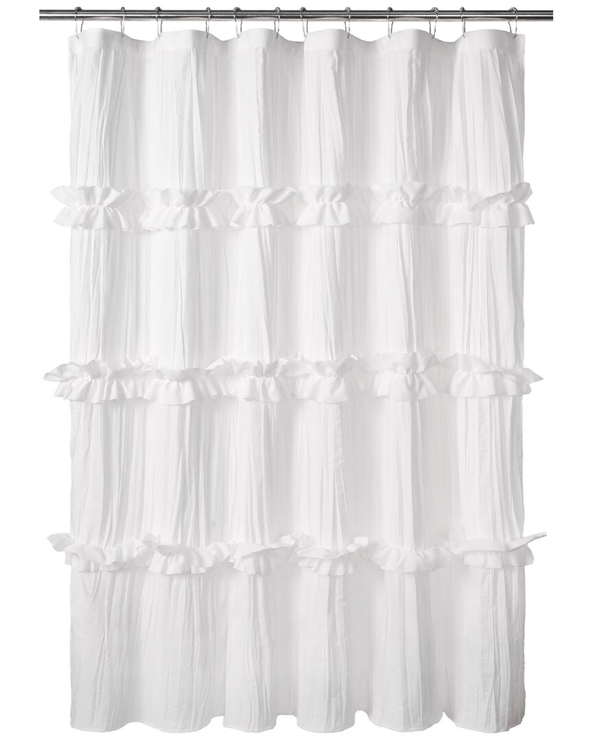 Awesome Home Recycled Ruffles & Pleats Shower Curtain In Gray