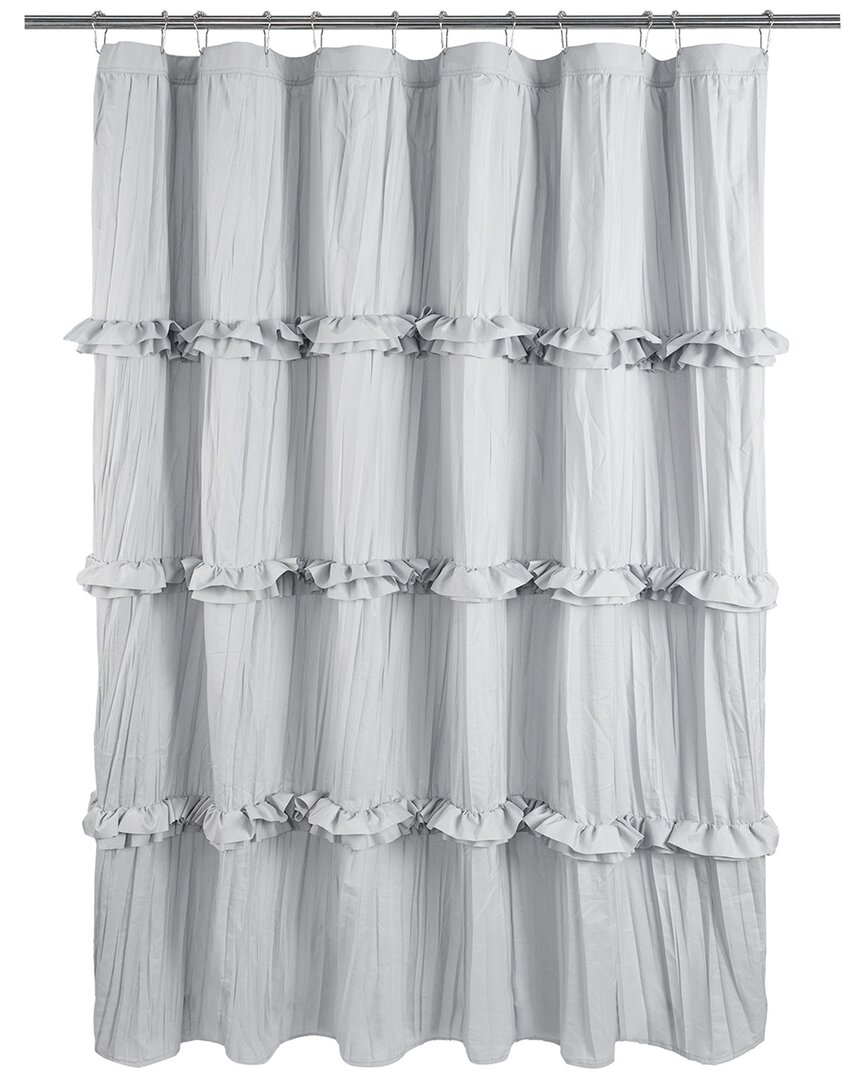 Awesome Home Recycled Ruffles & Pleats Shower Curtain In Gray