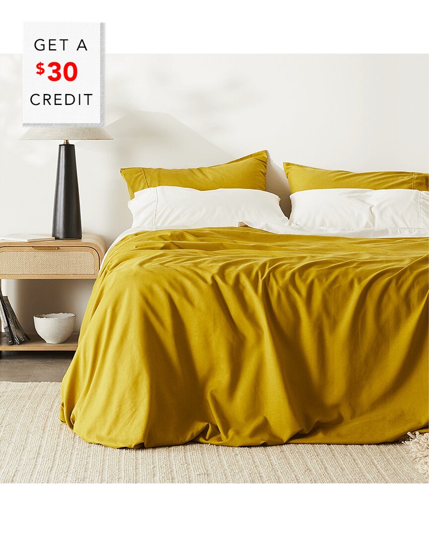 Ettitude Linen+ Duvet Cover With $30 Credit In Yellow