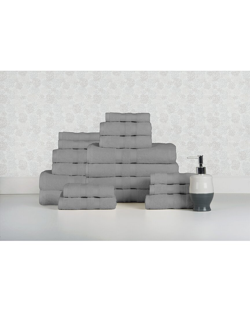Bibb Home 18pc Egyptian Cotton Towel Set In Gray