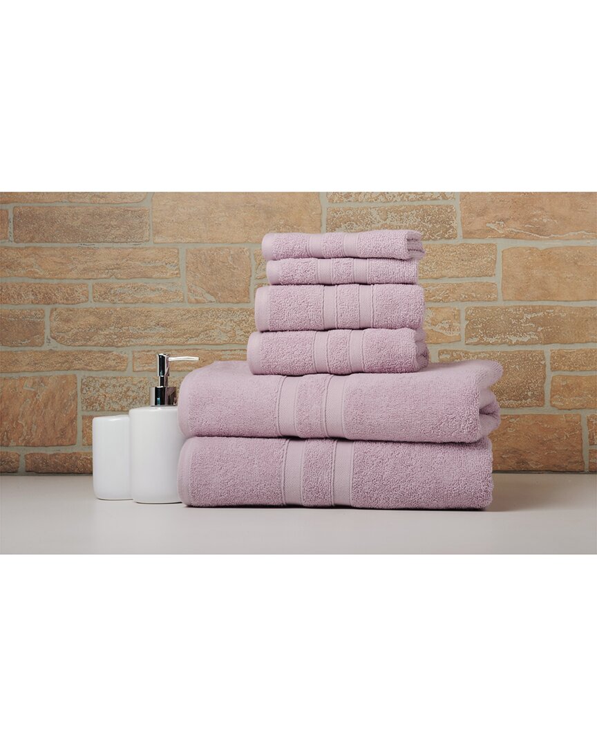 Bibb Home 6pc Egyptian Cotton Towel Set In Purple