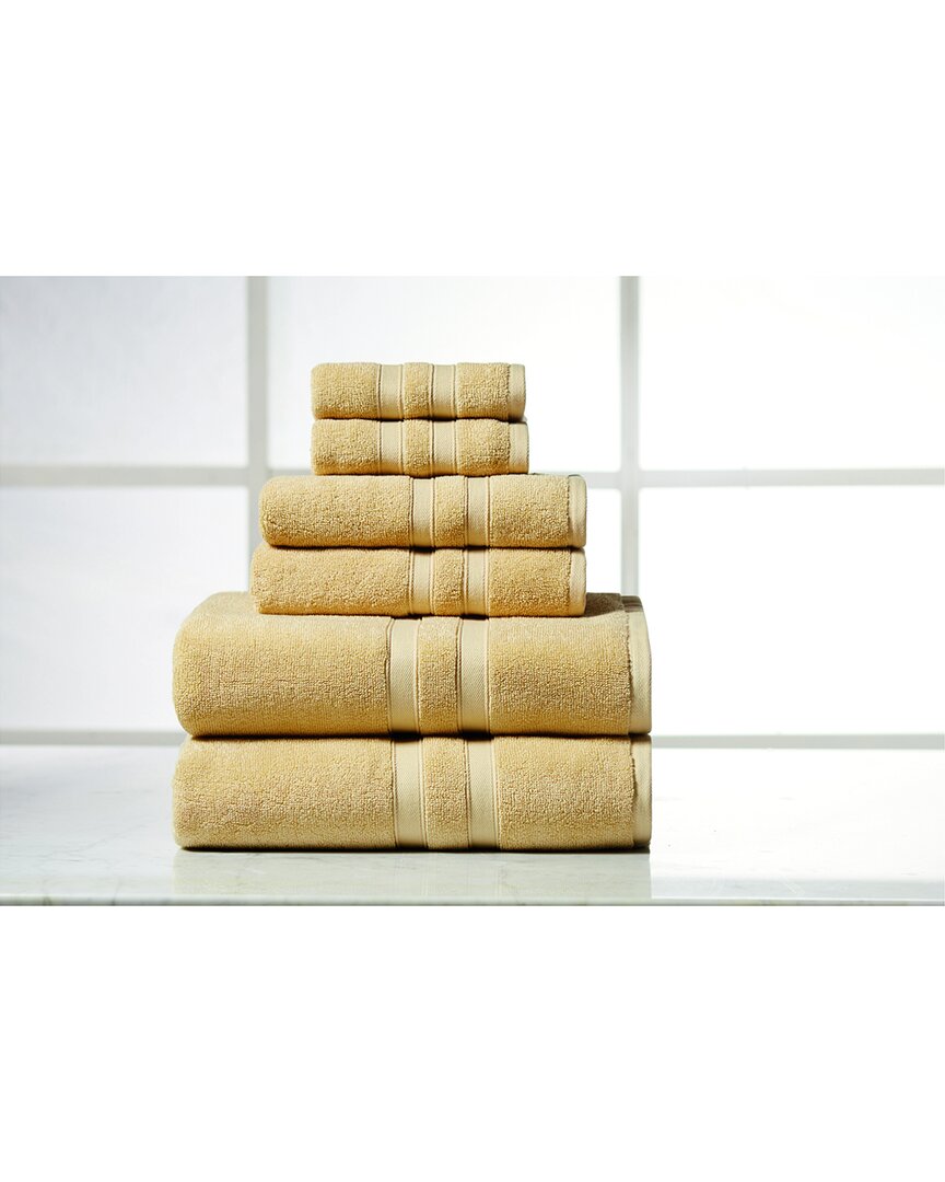 Bibb Home 6pc Egyptian Cotton Towel Set In Gold