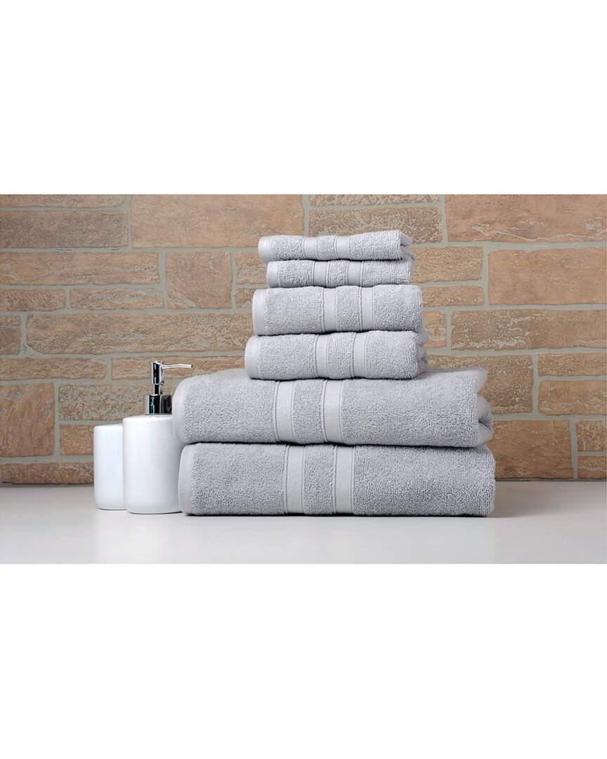 Bibb Home 6pc Egyptian Cotton Towel Set In White