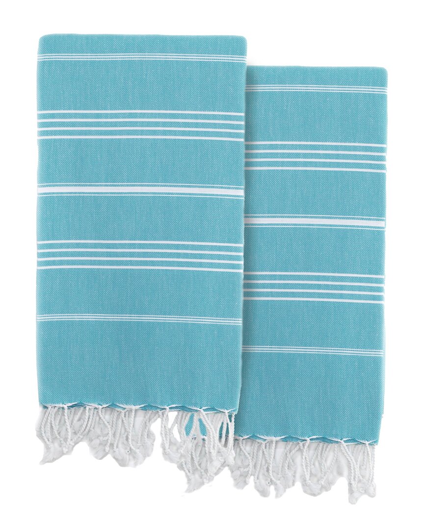 Linum Home Textiles Set Of 2 Lucky Turkish Cotton Pestemal Beach Towels