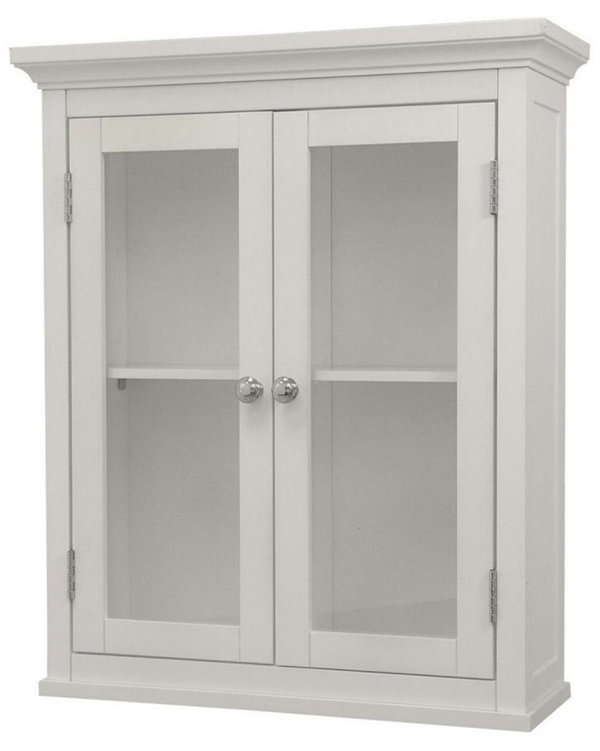 Shop Elegant Home Fashions Glass Front Wall Cabinet With Two Doors