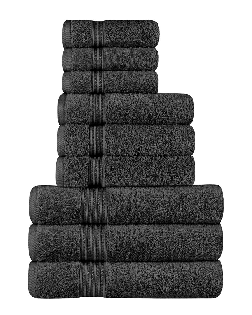 Superior Egyptian Cotton 9pc Highly Absorbent Solid Ultra Soft Towel Set