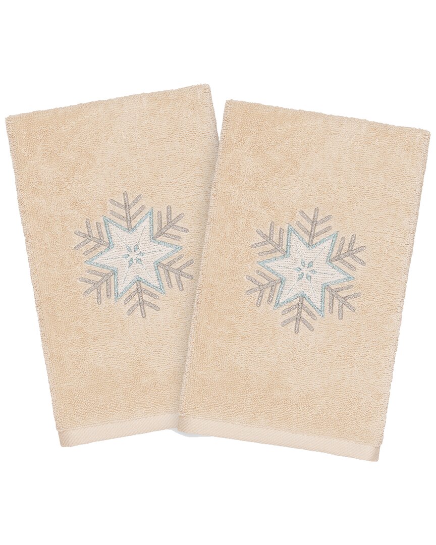 Linum Home Textiles Christmas Crystal Sand Hand Towels (set Of 2)