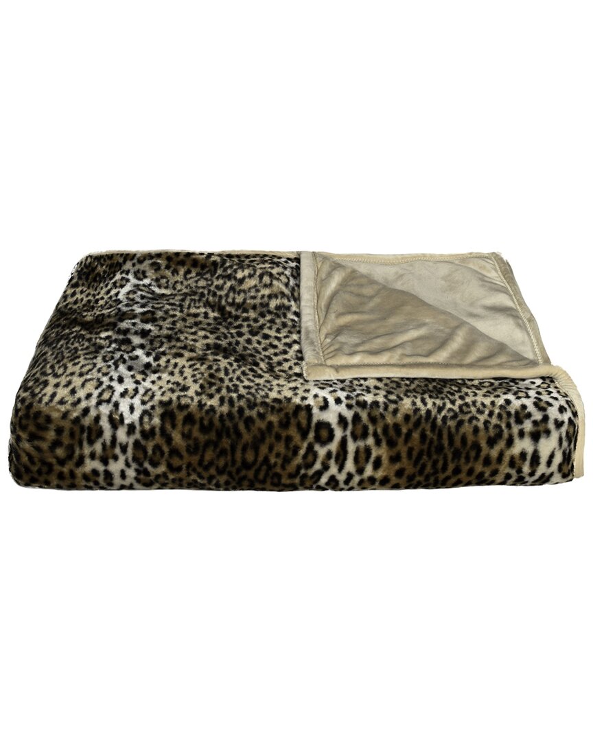 Luxe Faux Fur Natural Group Faux Hide Throw In Animal Print