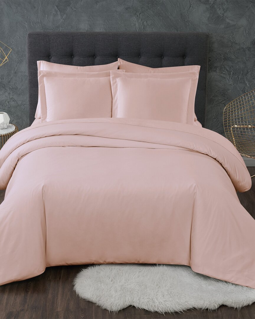 Truly Calm Antimicrobial Blush 3pc Duvet Set In Pink