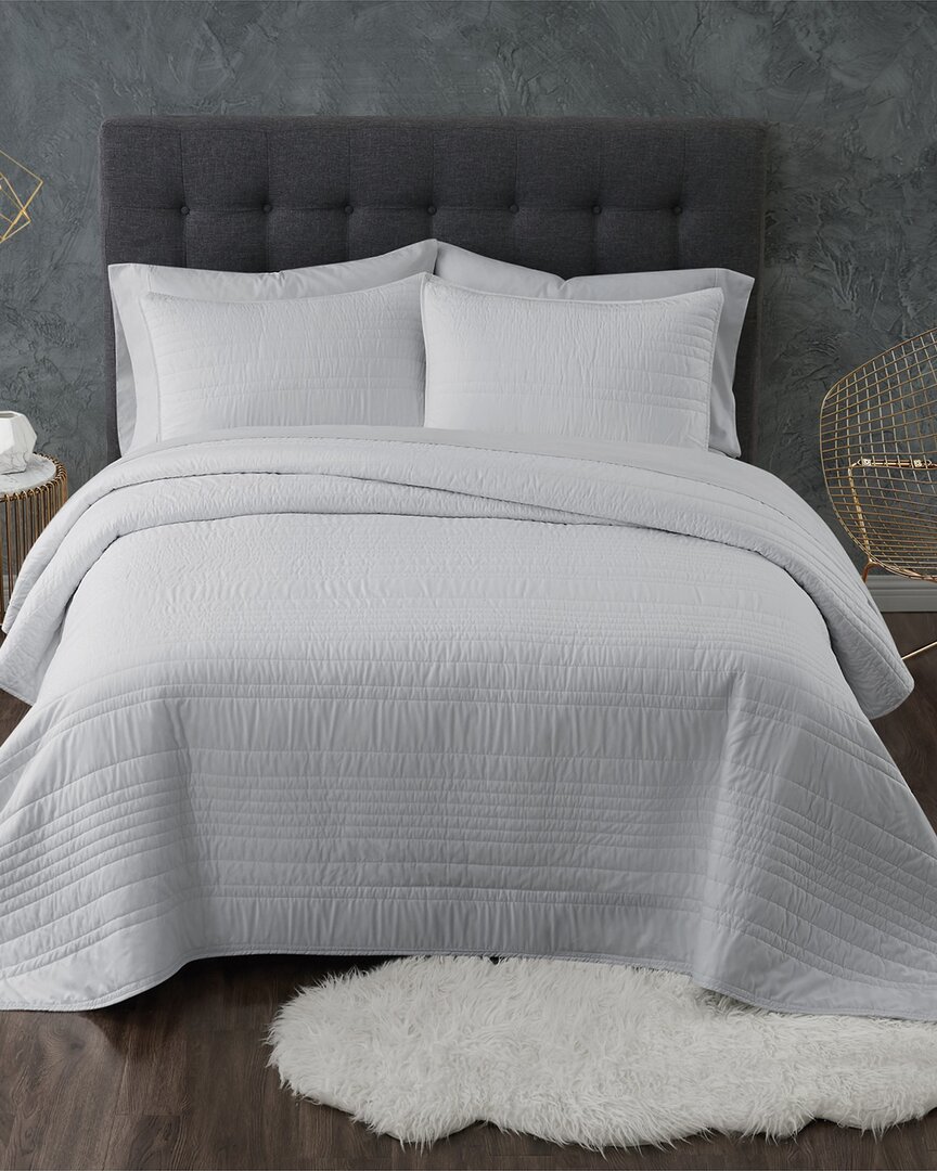 Truly Calm Antimicrobial Grey 3pc Quilt Set