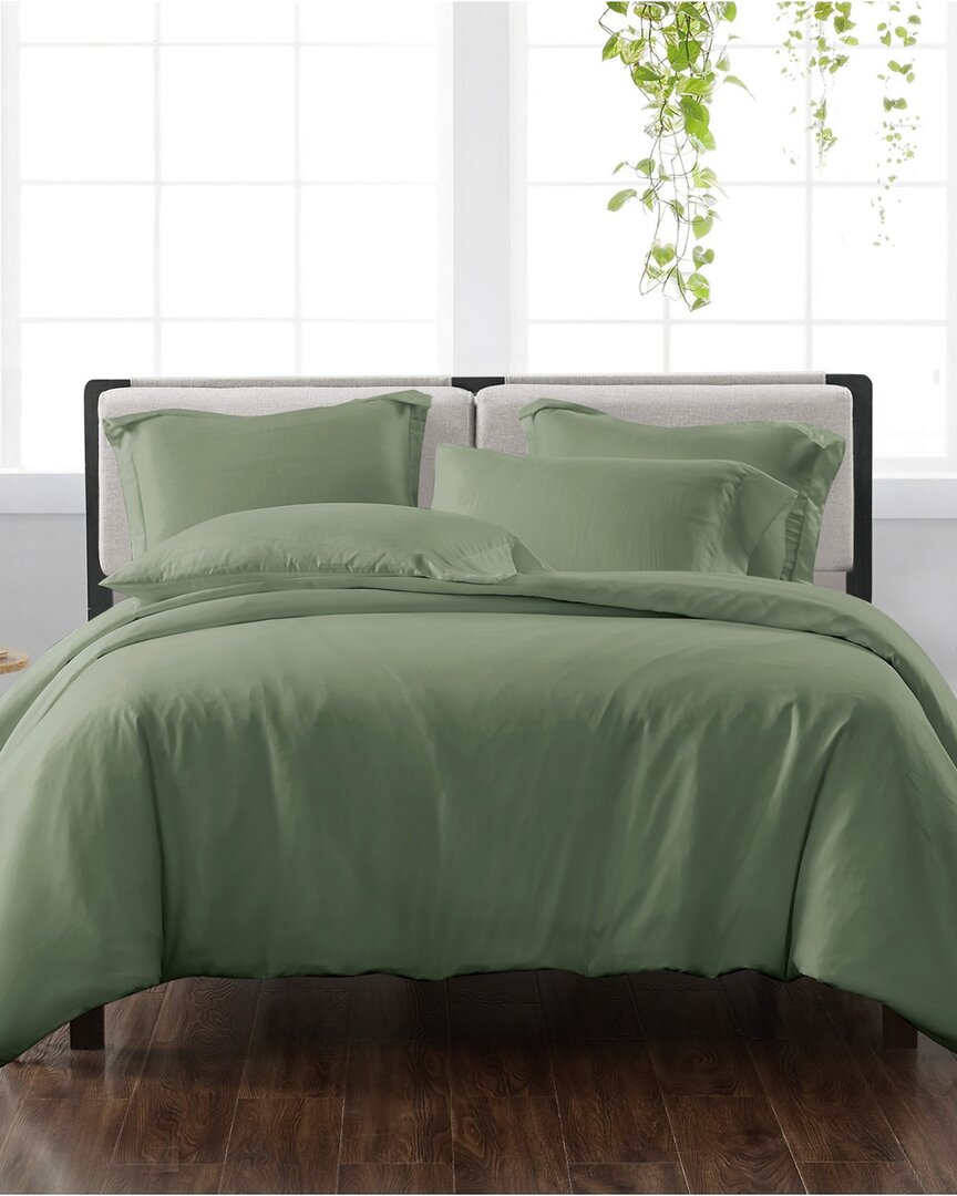 Cannon Solid Green 3pc Duvet Cover Set