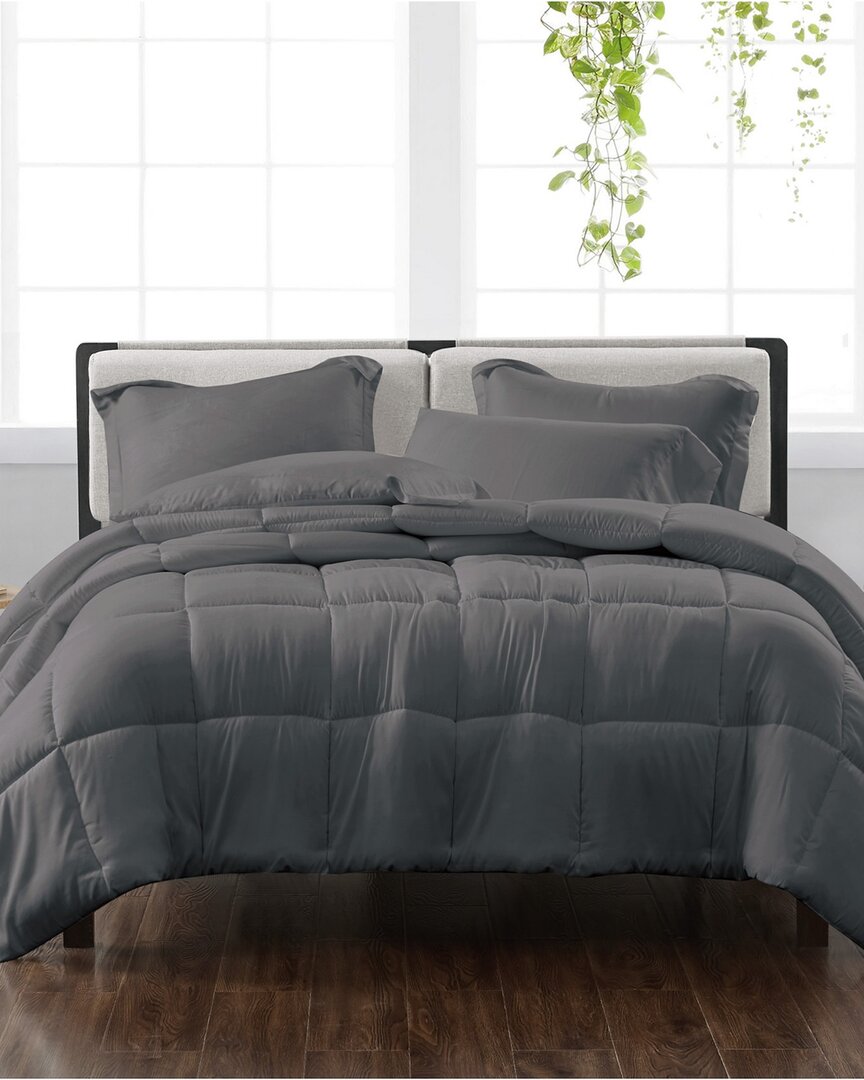 Cannon Solid Grey 3pc Comforter Set