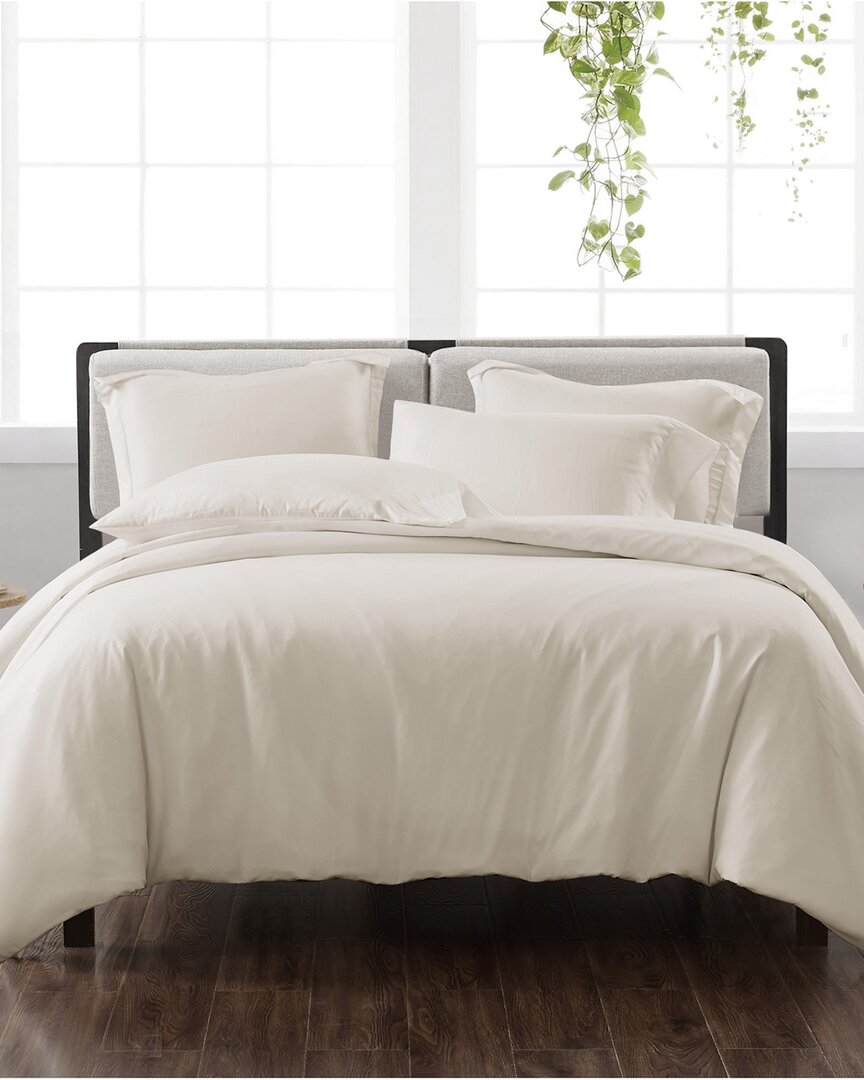 Cannon Solid Ivory 3pc Duvet Cover Set