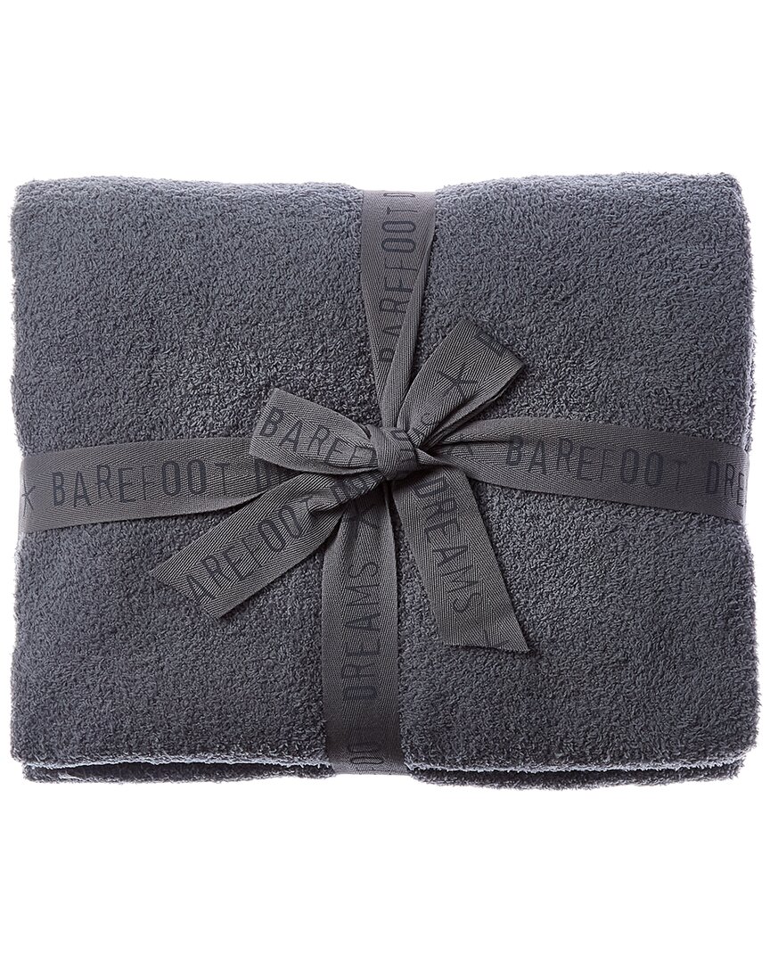 Barefoot Dreams Cozychic Stacked Rib Border Blanket In Gray