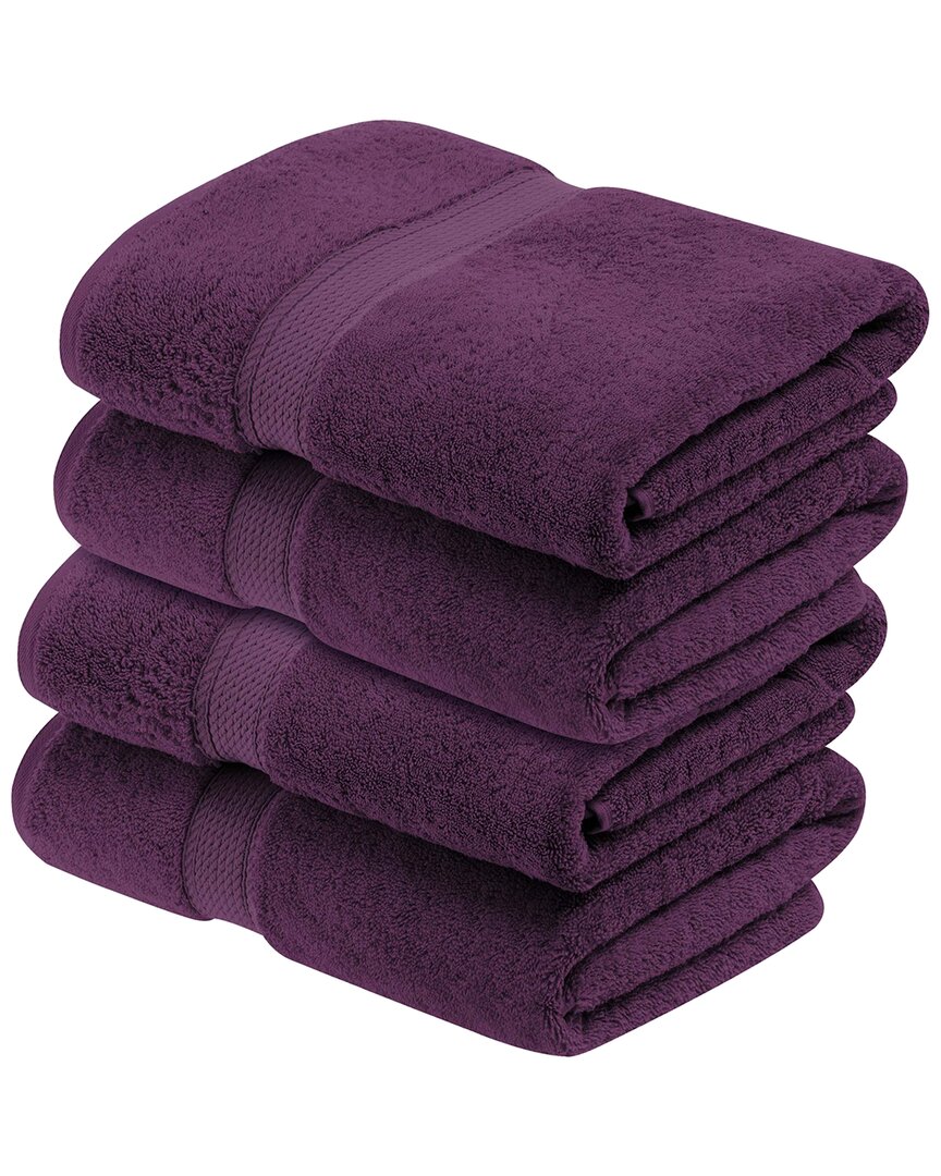 Superior Set Of 4 Egyptian Cotton Plush Heavyweight Absorbent Luxury Soft Bath Towels