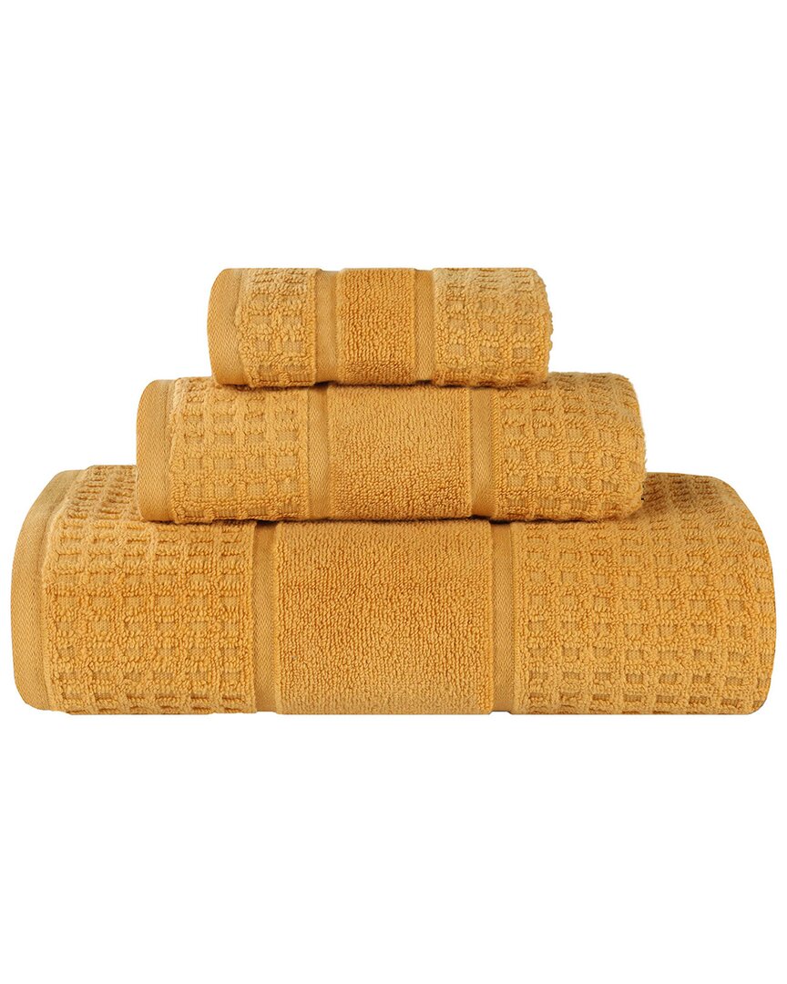 Superior 3pc Zero Twist Cotton Waffle Honeycomb Plush Soft Absorbent Towel Set