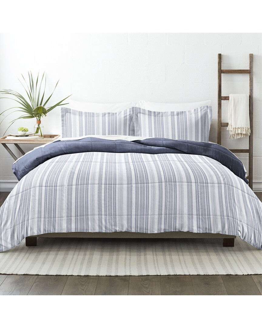 Home Collection Down Alt Farmhouse Dreams Reversible Comforter Set In Navy