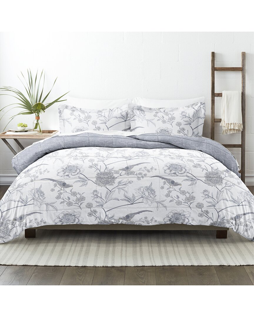 Home Collection Down Alt Molly Botanicals Reversible Comforter Set In Blue