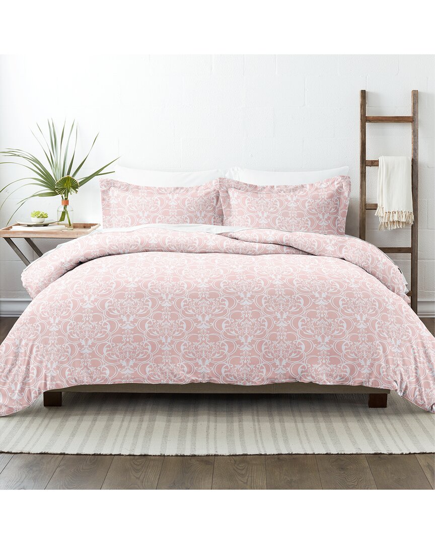 Home Collection Ultra Soft Romantic Damask 3pc Duvet Set In Pink