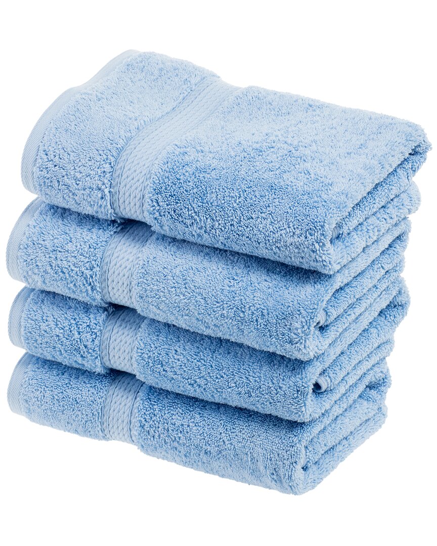 Superior Highly Absorbent 4pc Ultra Plush Hand Towel Set In Light Blue
