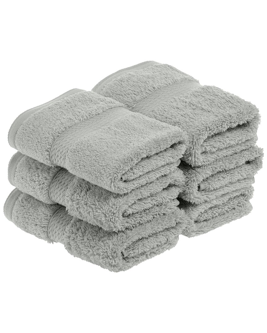 Superior Highly Absorbent 6pc Ultra Plush Face Towel Set In Silver