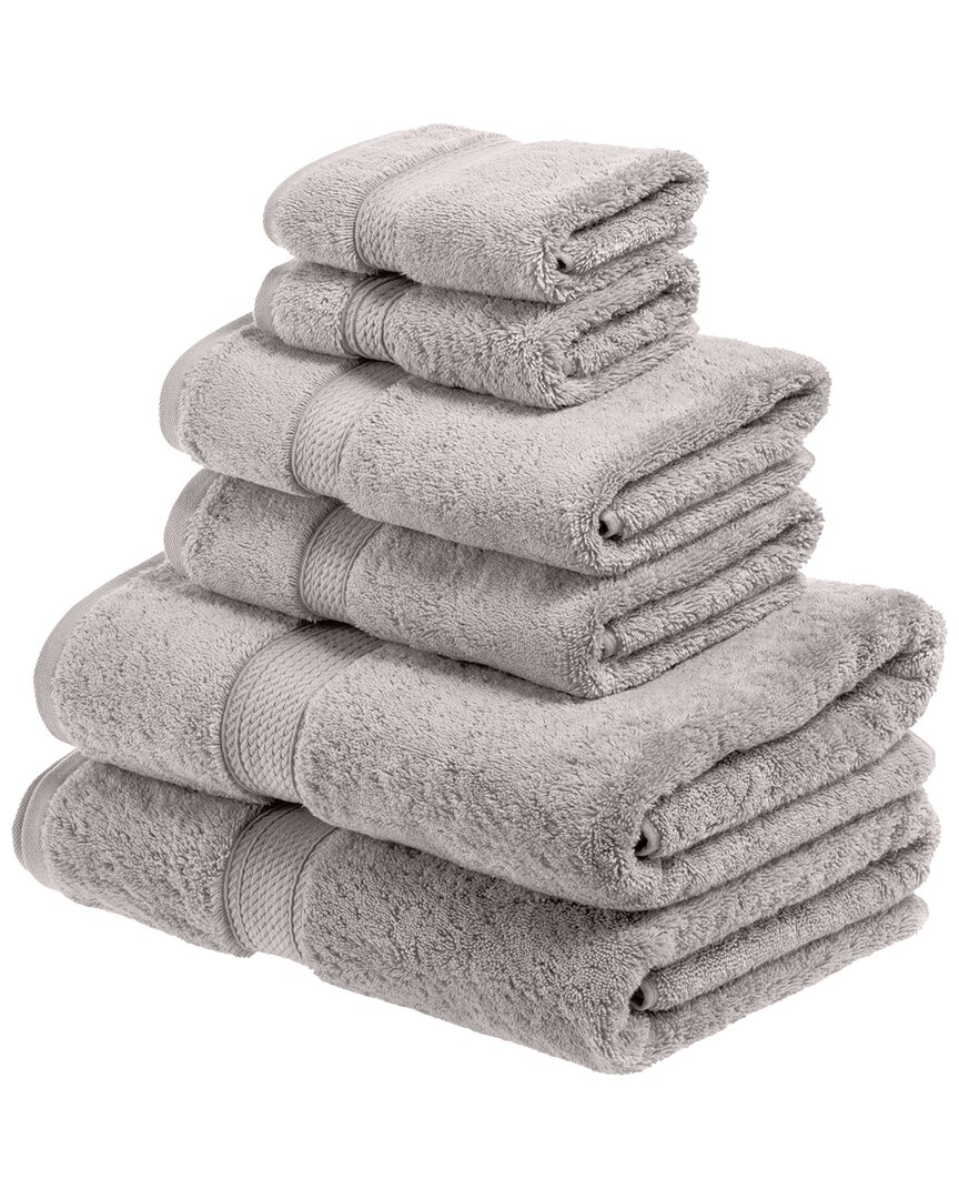 Superior Highly Absorbent 6pc Ultra Plush Towel Set In Silver