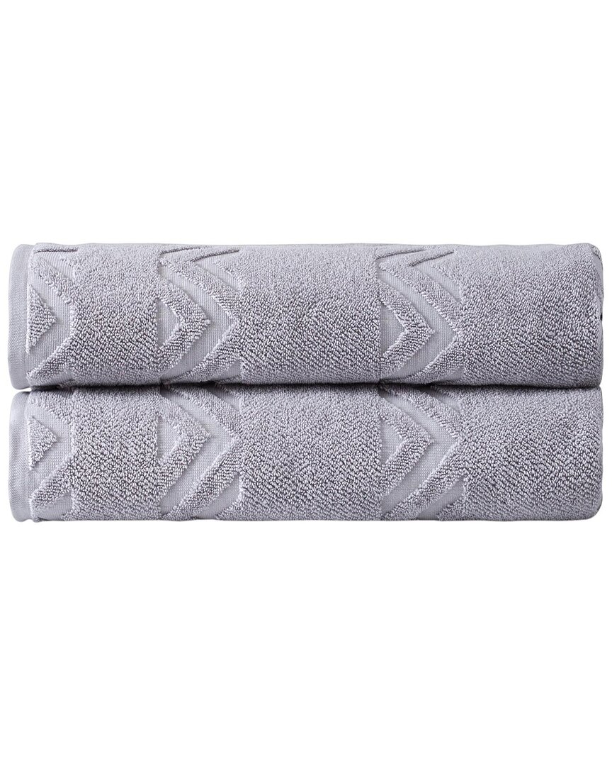 Ozan Premium Home Sovrano 2pc Bath Sheets In Grey