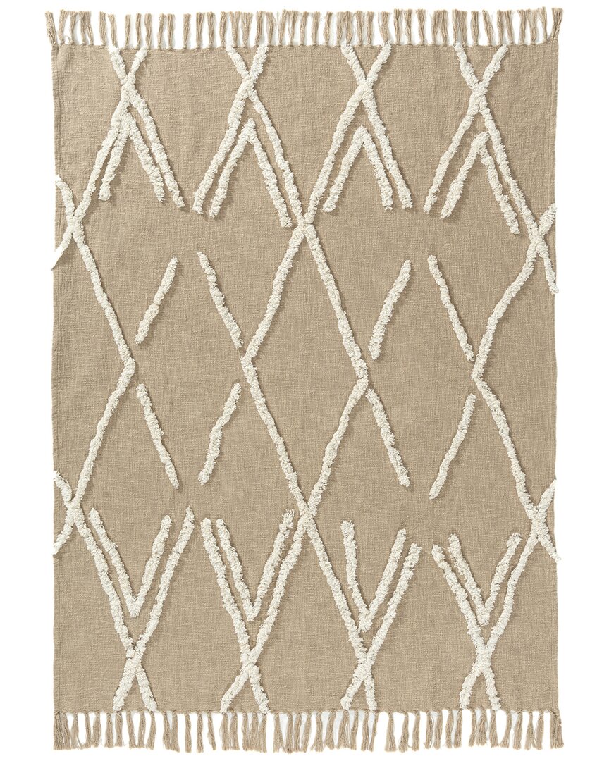 Lr Home Hand-woven Throw Blanket 50 X 60 In Neutral