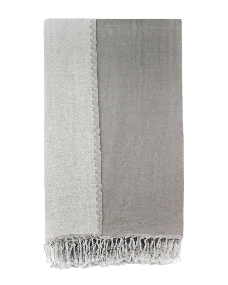 Melange Home Merino Wool Reversible Throw In Grey