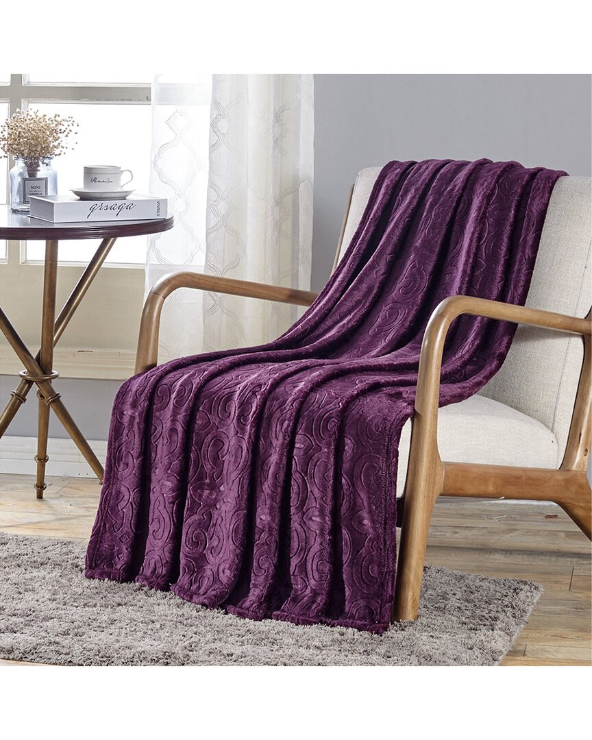 Luxury Home Embossed Scroll Throw Blanket