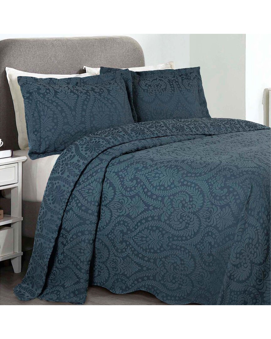 Superior Aspen Jacquard Floral Scalloped Bedspread Set