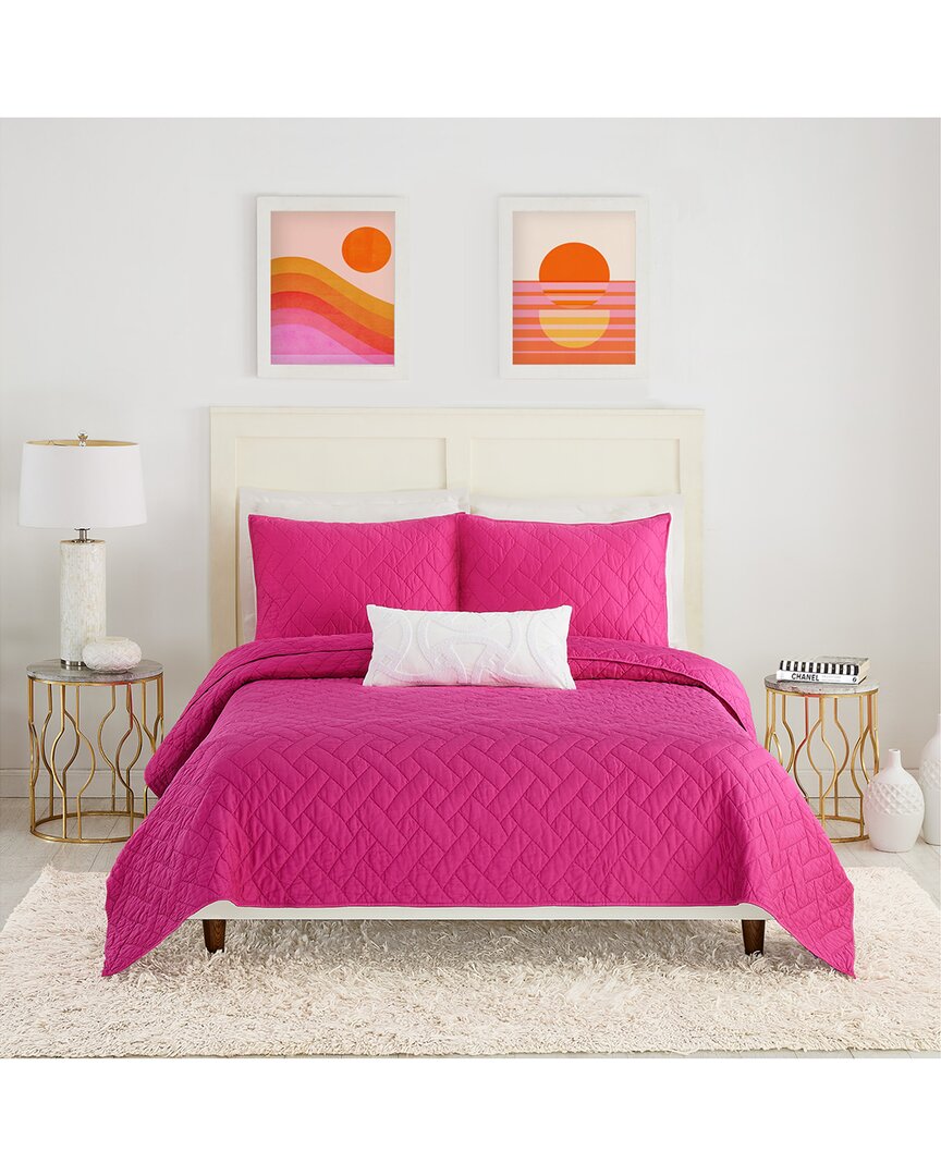 Trina Turk 200tc Dream Weaver Solid Cotton Coverlet Set