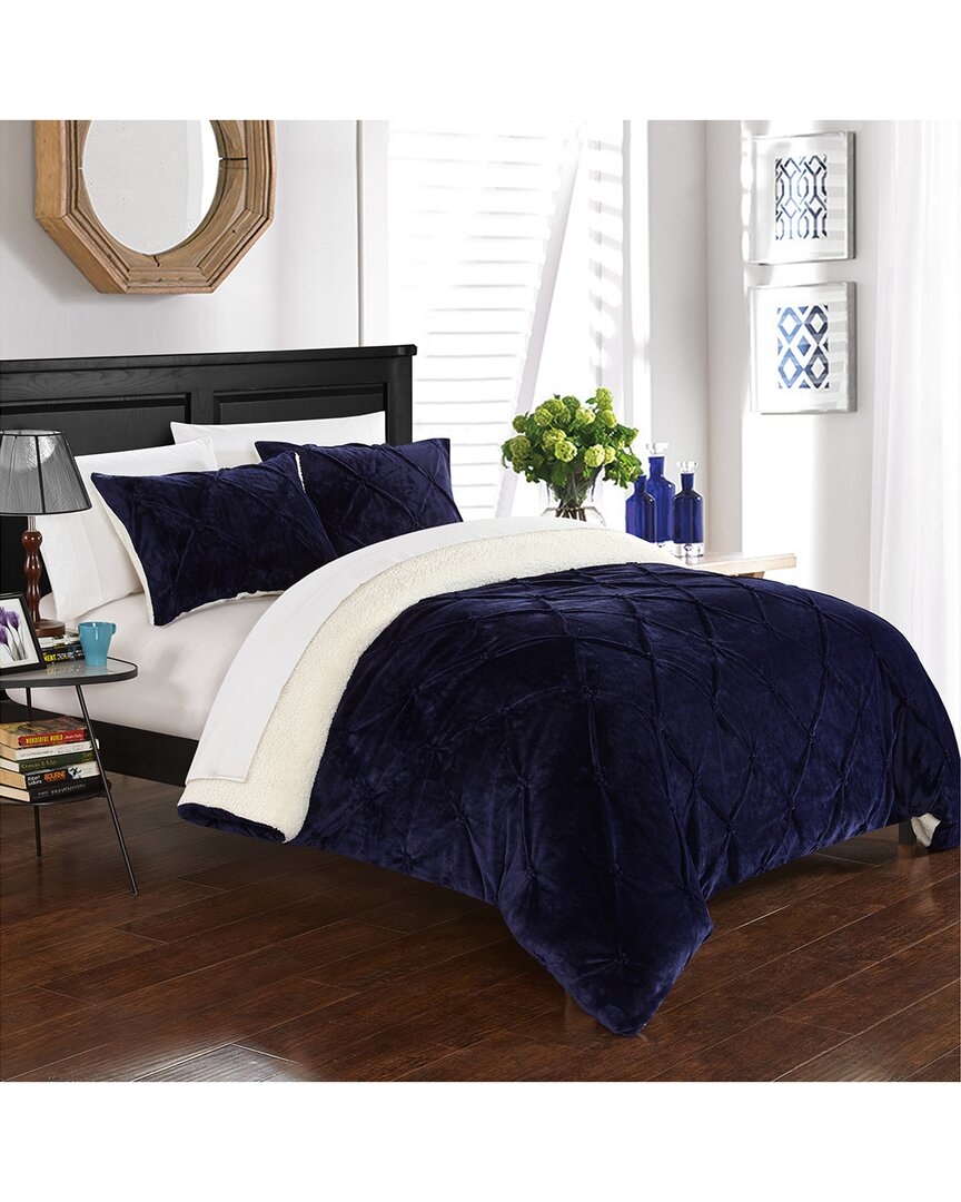 Shop Chic Home Design Aurelia 3pc Comforter Set In Blue