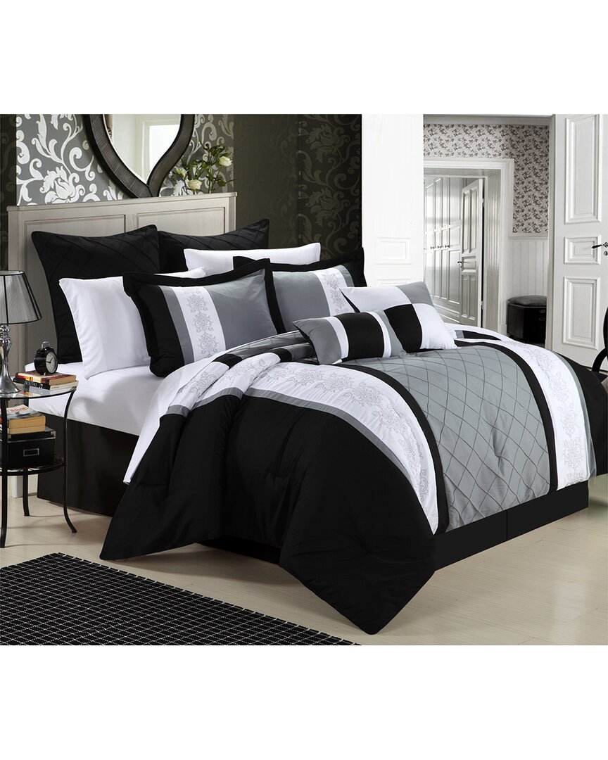 Chic Home Design Bryce 12pc Comforter Set In Black
