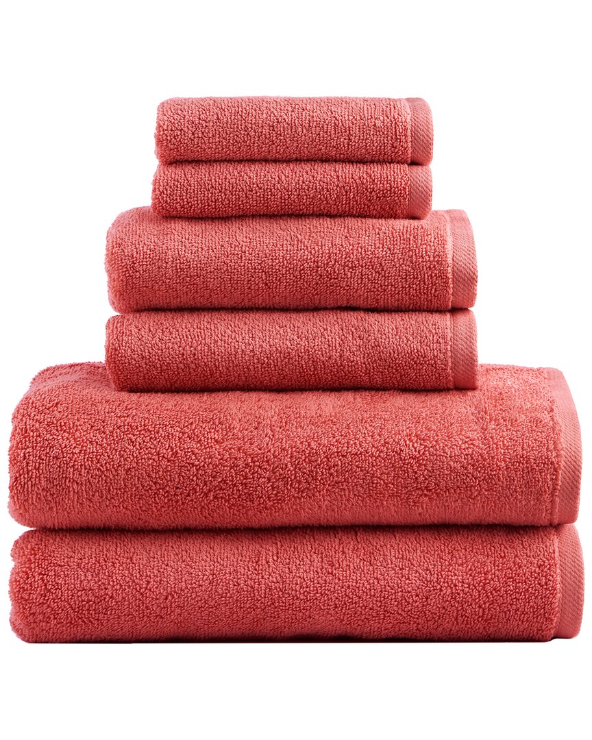 Comfort & Care Ultrasoft Zero Twist 6pc Towel Set In Red