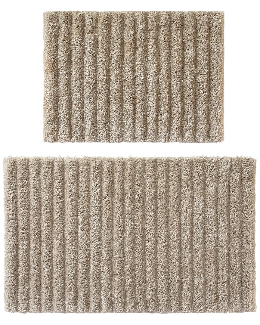 Chic Home Design Set Of 2 Tyrion Luxury Tufted Non-slip Bath Rugs In Neutral