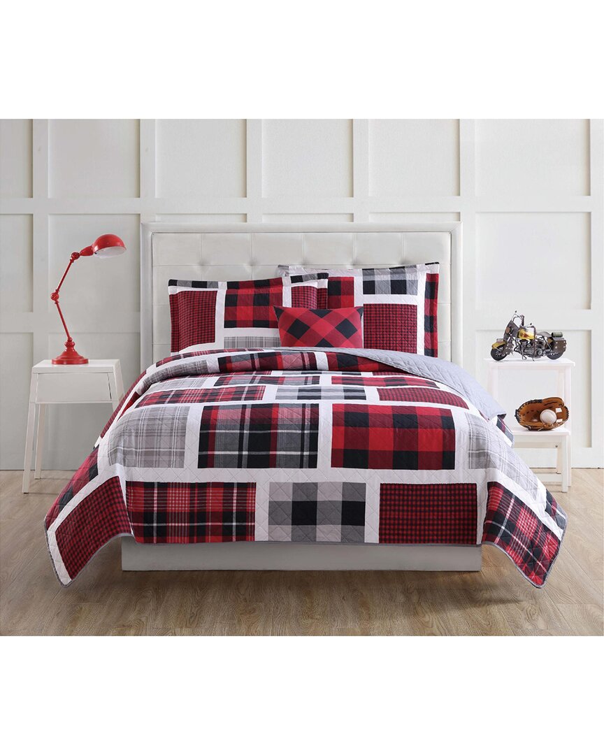 My World Buffalo Plaid Quilt Set In Red