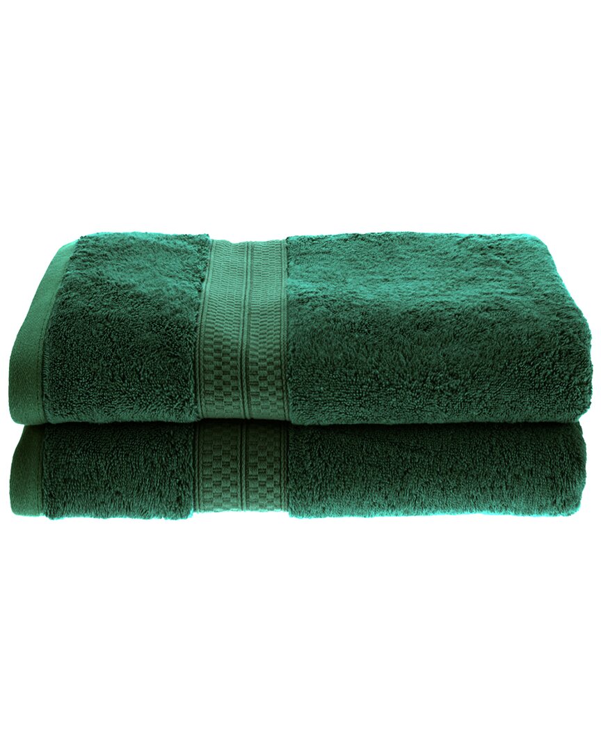 Superior Rayon From Bamboo Blend Solid 2pc Bath Towel Set In Green