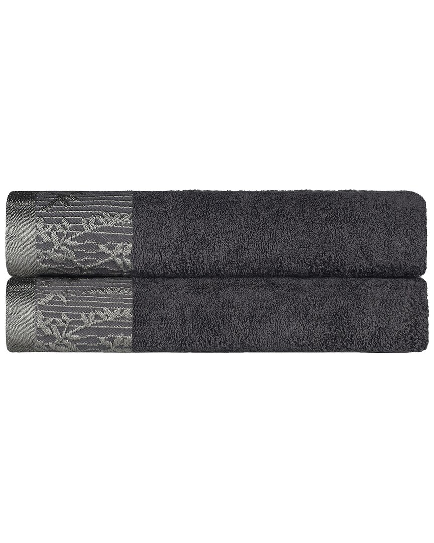 Superior Wisteria 2pc Super Absorbent Towel Set In Grey
