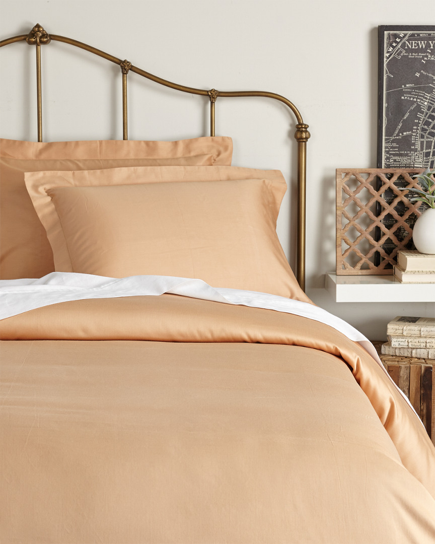 Superior 300 Thread Count Solid Duvet Cover Set In Gold