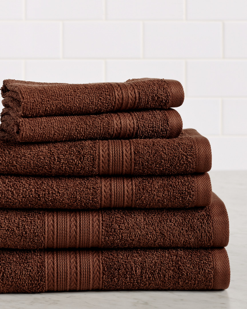 Shop Superior Eco-friendly 6pc Solid Absorbent Cotton Towel Set