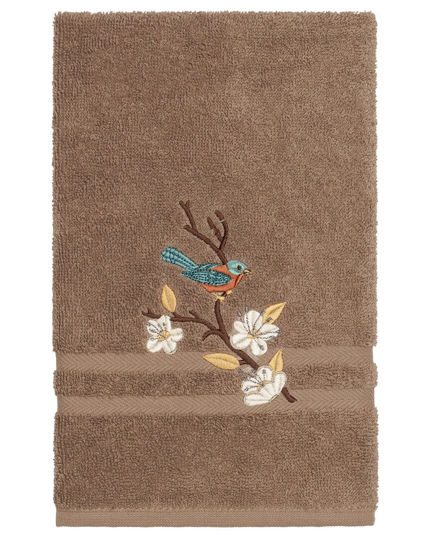 Linum Home Textiles Turkish Cotton Spring Time Embellished Hand Towel In Beige