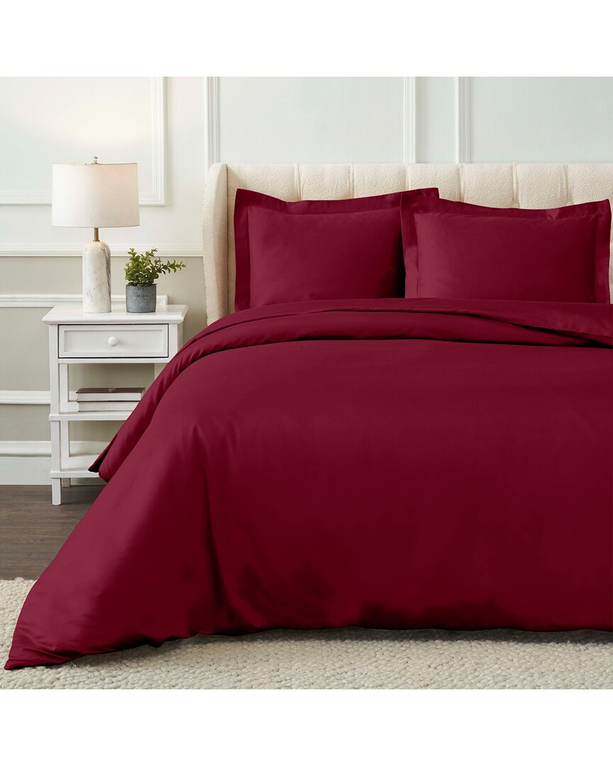 Superior 1000 Thread Count Premium Egyptian Cotton Duvet Set In Red