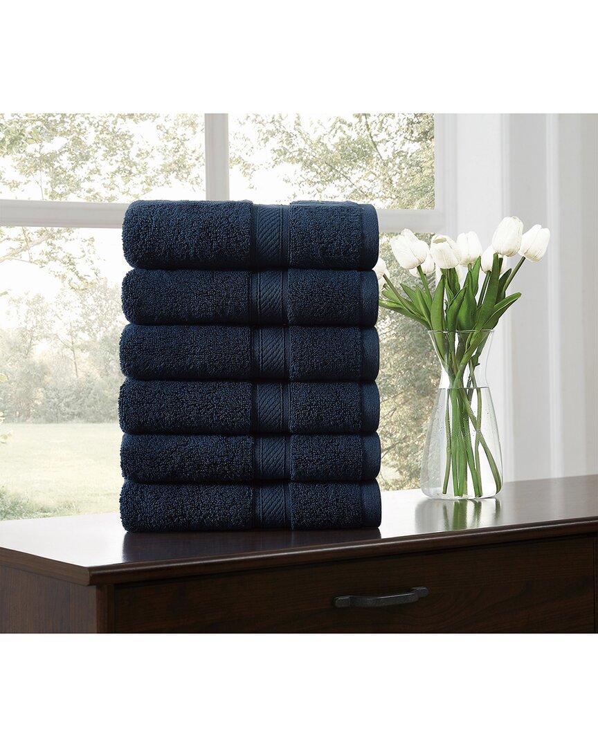Royal Velvet Regal Plush 6pc Hand Towel In Blue