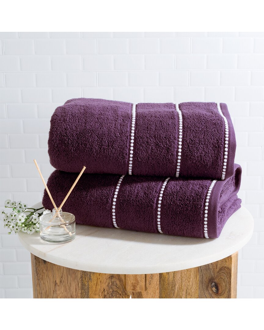 Shop Lavish Home 2pc Bath Sheet Towel Set In Purple